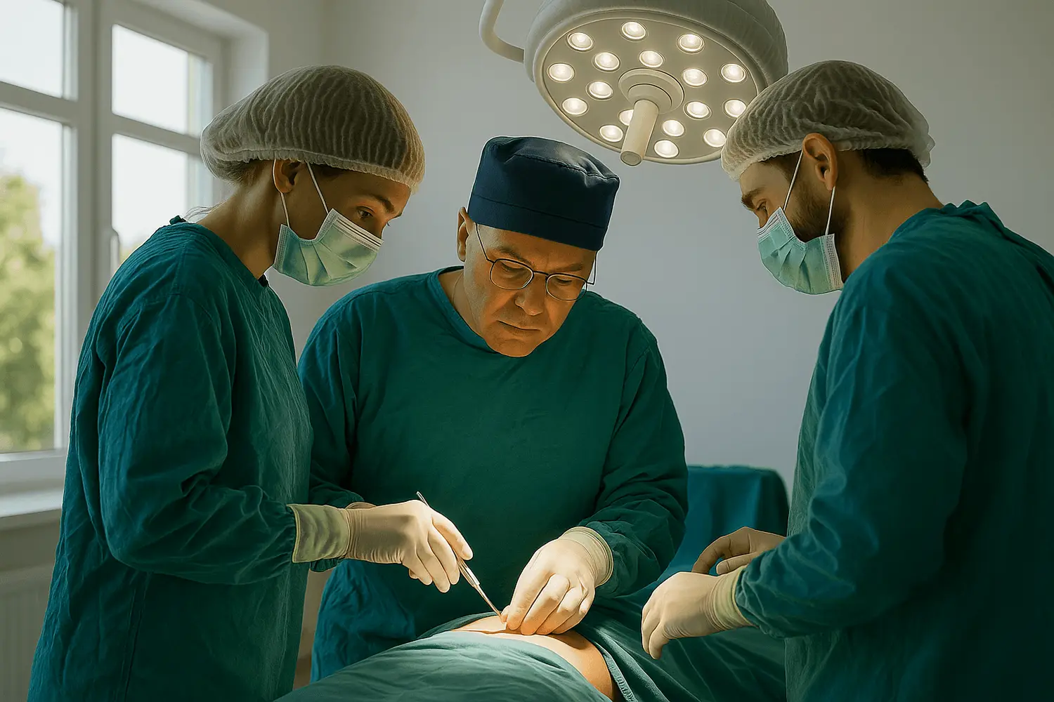 Dr van der Poel operating at the Rosebank Netcare theatre